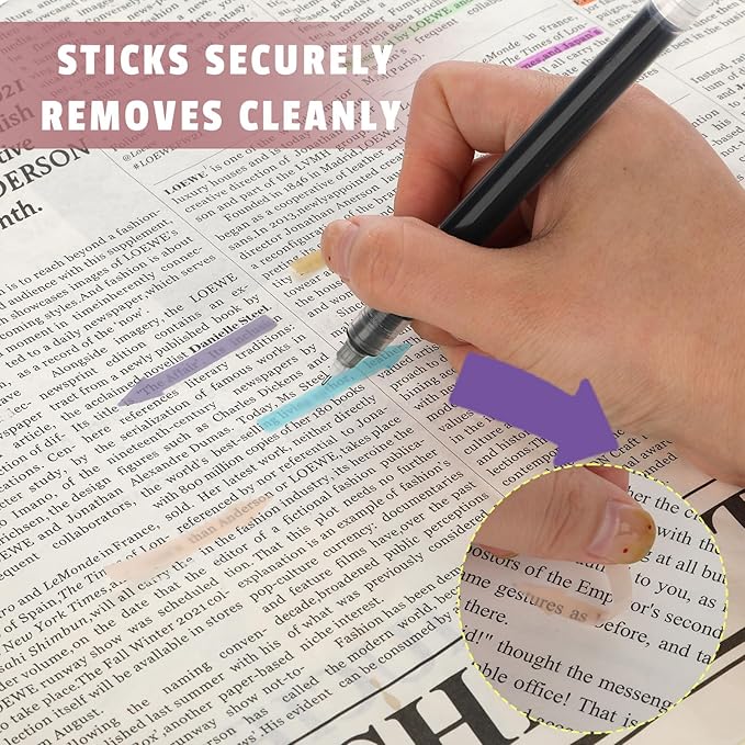 Molain 1200Pcs Page Markers Colored Sticky Tabs, Translucent Arrow Flags for Page Marking, Fluorescent Flags Sticky Index Tab Stickers for Notebooks, Small Sticky Notes Flags(Fluorescent)