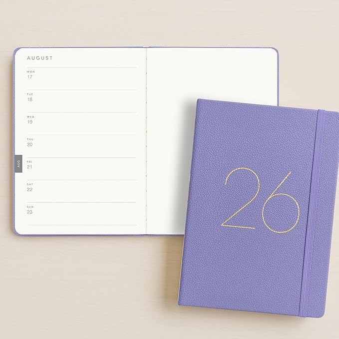 And Per Se 2026 Planner, 15 Months Hardcover Daily, Weekly & Monthly Planner, A5 size, 100GSM Thick Paper, Back Pocket, 5.7" x 8"(Lavender)