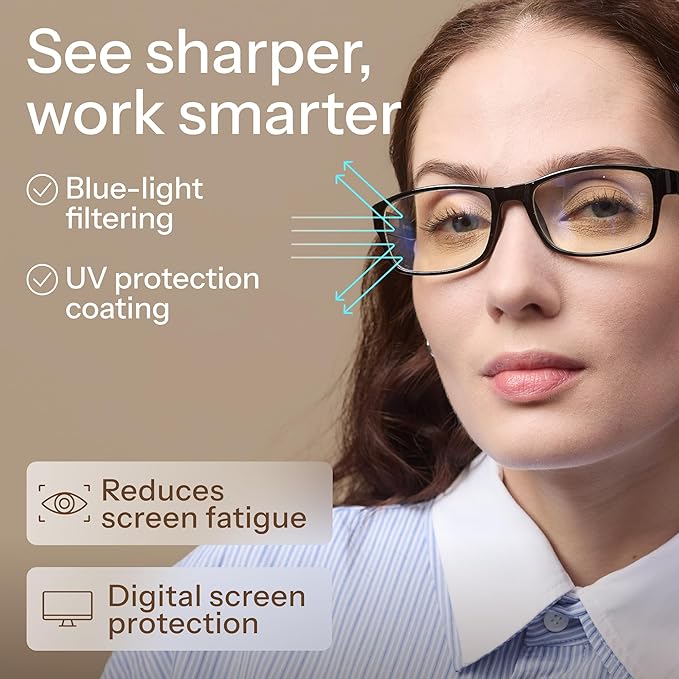 Gaoye 1.25 Professional Reading Glasses for All Day - Computer Readers with Blue Light Protection - Value Pack