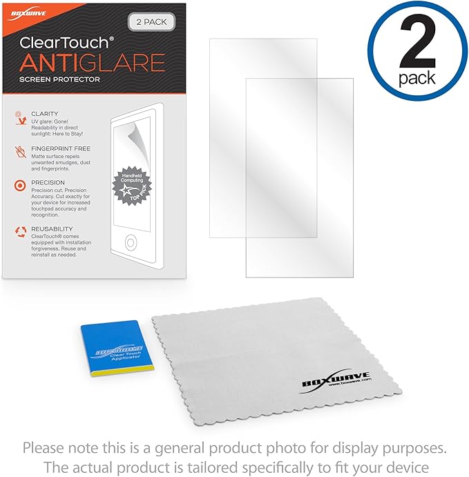 BoxWave Screen Protector Compatible with Boogie Board Blackboard Smart Scan Reusable Notebook - ClearTouch Anti-Glare (2-Pack), Anti-Fingerprint Matte Film Skin