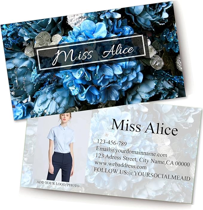 Customized Name Cards 500 PCS, Customized Design with Picture Texture All Business Designs cards No Additional Charge (Color-P)