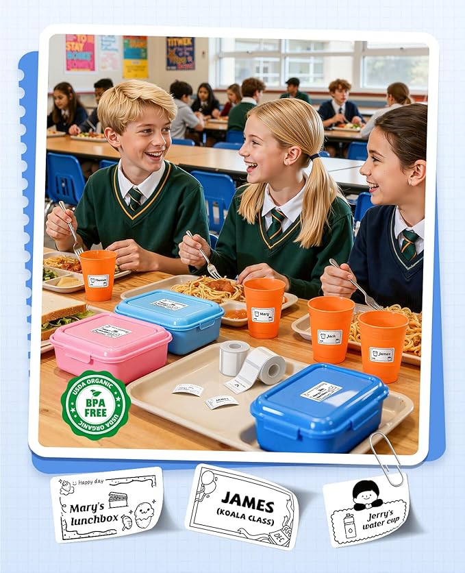 NIIMBOT 3 Rolls Name Tag Stickers for B1 B21 B3S B21Pro Label Maker, Personalized Name Labels for School/Office/Home Storage