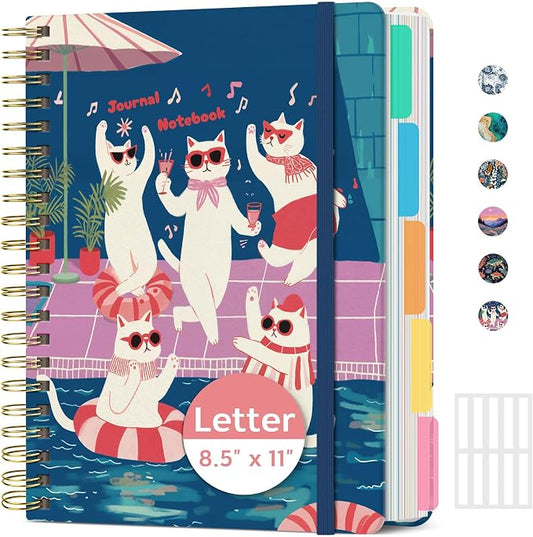 ZOTIA Large Spiral Notebooks for Work 5 Subject with Removable Dividers