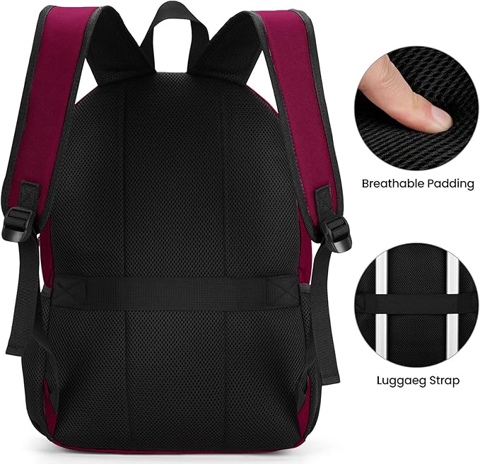 BIKROD Backpack for Girls Women, School Backpack for Teen Boys, Lightweight Casual High School Bookbag, Daily-use Travel Laptop Backpack Fits 15.6 Inch Notebook