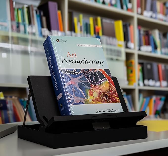 Book Stand with Storage — Adjustable Reading Stand for College Students, Portable Foldable Desk Book Holder for Textbooks, Tablets & Cookbooks, Ergonomic 60° Angle, Lightweight 1.6 lb