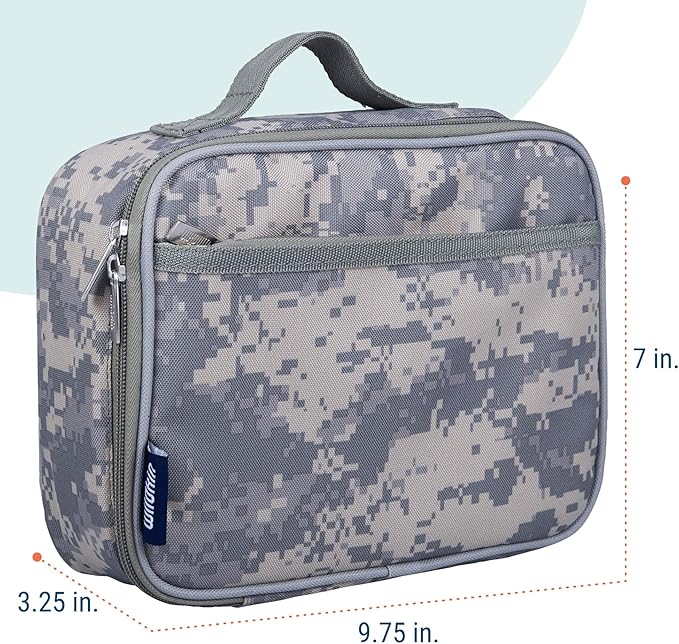 Wildkin Kids Insulated Lunch Box, Keeps Food Hot or Cold, BPA-Free with Mesh Pockets & Easy-Clean Lining – Ideal for School, Travel & Daycare – Digital Camo