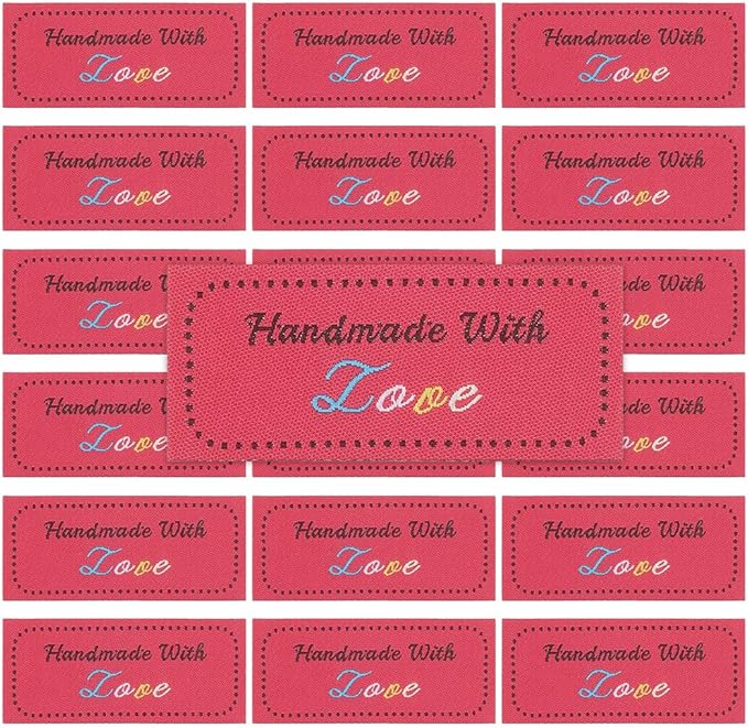30 Pcs Handmade Love Iron on Labels Personalized Labels for Clothes Crafts 2.2'' *1''
