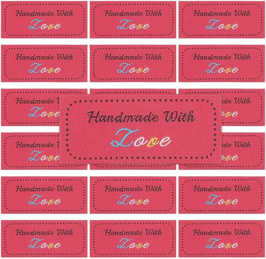 30 Pcs Handmade Love Iron on Labels Personalized Labels for Clothes Crafts 2.2'' *1''
