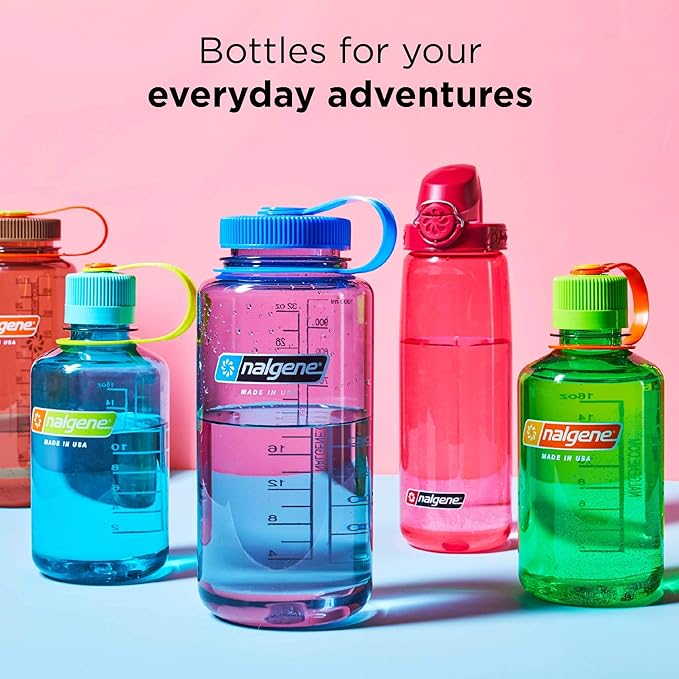 Nalgene Wide Mouth Silo Water Bottle | BPA-Free, Durable & Leak Proof, Large & Lightweight for Hiking, Gym & Sports, Seafoam, 48 Ounces (Pack of 6)