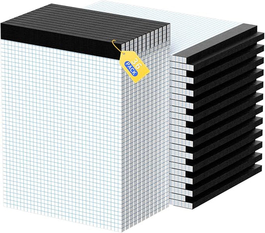 Graph Paper 8.5 X 11, 36 Pack, 4x4 Quad Ruled, Grid Paper Pad 8-1/2" X 11", Grid Pad 8.5 X 11.75, Engineering Notebook, Easy Tears Off, White 70 Gsm Graft Paper