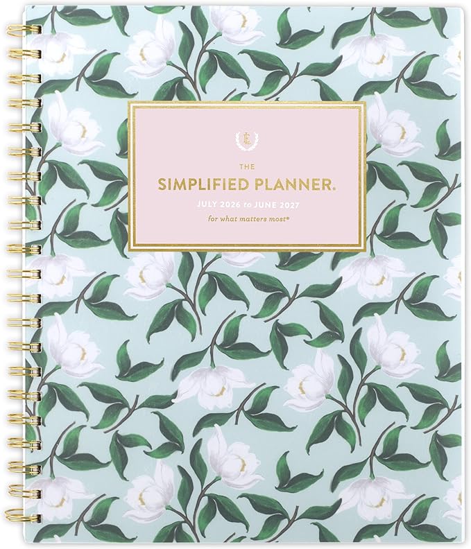 AT-A-GLANCE Planner 2026-2027 Weekly & Monthly Academic 12-Month July-June, 8-1/2" x 11", Simplified by Emily Ley, Savanna Blooms (EL50-905A)