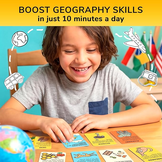 QUOKKA Trivia Games for Kids – Geography, Culture & Fun Facts – Fun Card Game for Family Game Night – Educational Trivia Cards for Kids, Family and Adults – Travel Games Gift for Boys & Girls 4-8