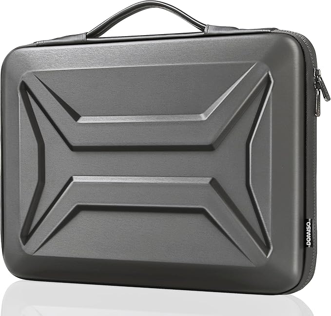 DOMISO 13.3-14 Inch Laptop Hard Case, Waterproof Shockproof Hard Shell Laptop Sleeve Protective Computer Bag for Macbook Pro/Lenovo ThinkPad/Dell XPS/HP Pavilion,Dark Grey