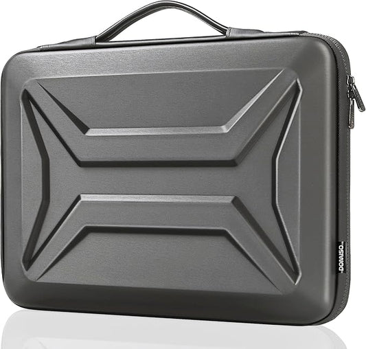 DOMISO 13.3-14 Inch Laptop Hard Case, Waterproof Shockproof Hard Shell Laptop Sleeve Protective Computer Bag for Macbook Pro/Lenovo ThinkPad/Dell XPS/HP Pavilion,Dark Grey