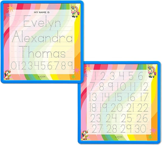 Kid's Name Tracing Board | Dry Erase Letter Tracing | Reusable Writing Practice Board | Personalized | Baby Unicorn Theme