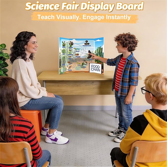 Ndsox 3 Pack 24" x 16" White Trifold Poster Board Foam Core, Small Tri Fold Foldable Display Posterboard Foam Project Boards for School Projects, Photos Displays & Business Presentations