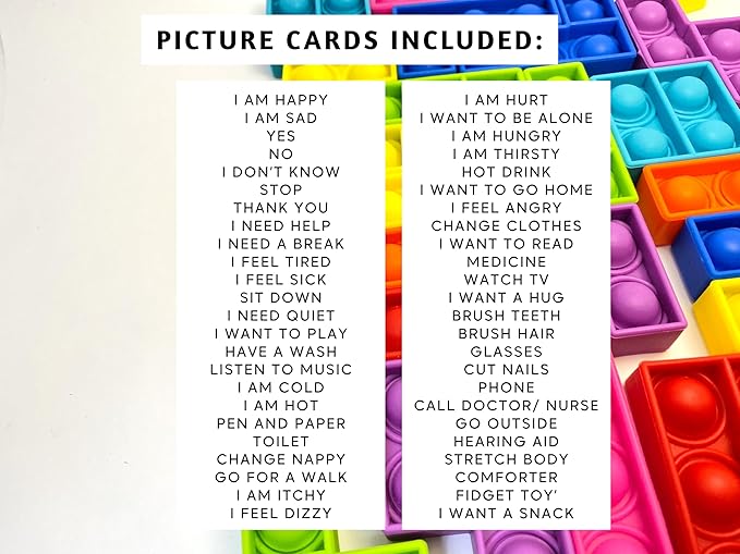 Plastic Communication Cards, 60 Basic Communication, Special Needs, Autism, Toddler, Hospital Cards, Non Verbal Speech Therapy, Senior