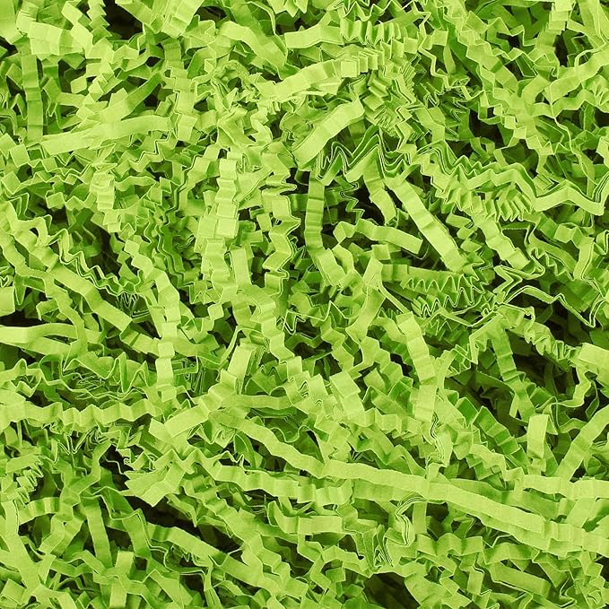 Outus 2 lb Green Crinkle Filler Paper Easter Gift Wrap Crinkle Shredded Paper for Box Basket Green Grass Confetti Stuffing Decoration for Holiday Wedding Anniversary Packaging Wrapping Gift