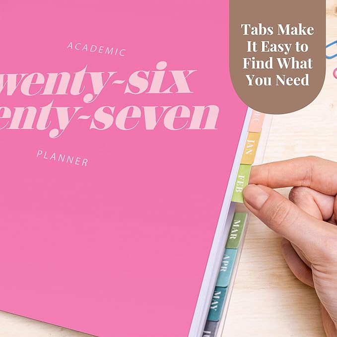 Rileys Academic Planner 2026-2027, Daily, Weekly & Monthly Planner, July 2026 - June 2027, Student Notes Pages, Twin-Wire Binding, Weekly Agenda for School & Work (8.5 x 11-Inches, Diagonal, Pink)