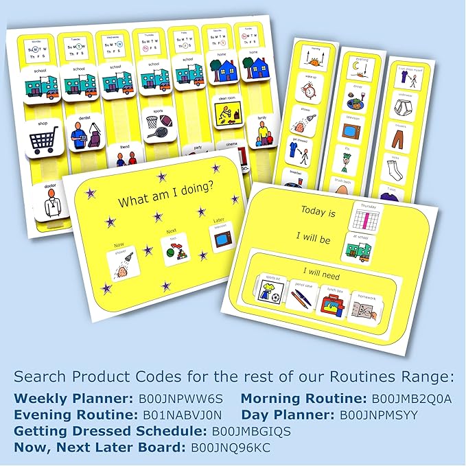 Kids Calendar Visual Schedule Autism – Premium Durable Plastic – Calendar Pocket Chart – Special Education Classroom Must Have – Autism Learning Materials (English)