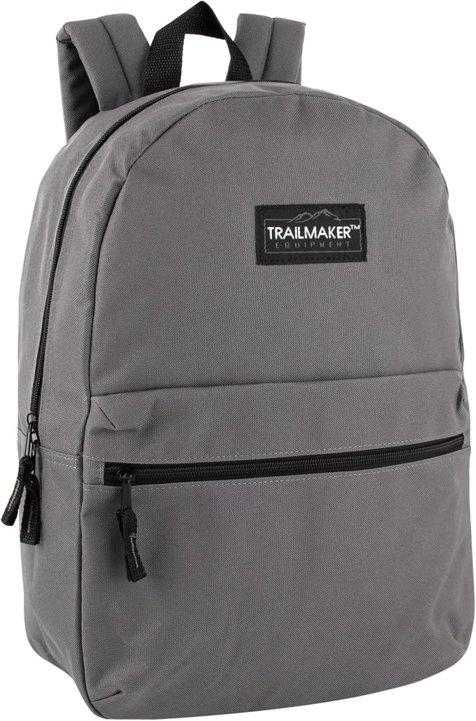 Trail maker 24 Pack- Classic 17 Inch Backpacks in Bulk Wholesale Back Packs for Boys and Girls (Assorted 6 Colors Pack)
