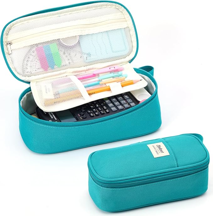 Pencil Case Pouch, Large Capacity Pen Bag Organizer, Cute Aesthetic Pencil Box for Girls Boys Kids, Back to School Supplies, Teacher Supplies Classroom Essentials, Teal