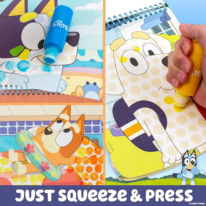 Horizon Group USA Bluey Dot Art Pad & Markers, Spiral-Bound Activity Painting Pad, Travel-Friendly Dabbers, Birthday Party, Great Mess-Free Toddler Toys for Kids Ages 3, 4, 5, 6