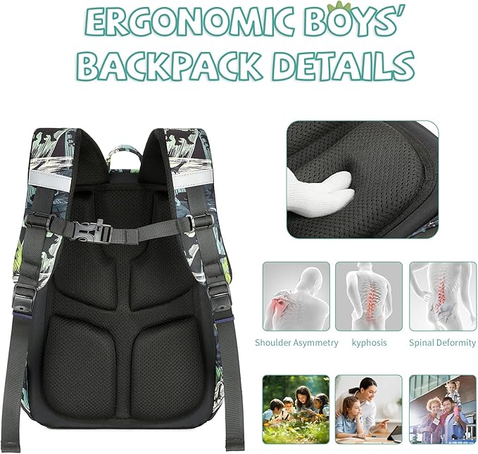Cusangel Dinosaurs Backpack for Girls Boys,5-10 Ages in Elementary and Toddler School,Backpack for Daycare kids,18L