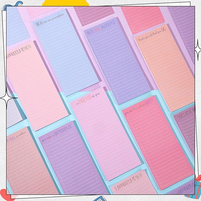 Censen 10 Pack 500 Sheets to Do List Notes Daily Checklist Notepads with 50 Sheets Undated Memo Pad Color Block Shopping List Pad Weekly Plan Notepad Organizer Planners(Morandi, Motivation Language)