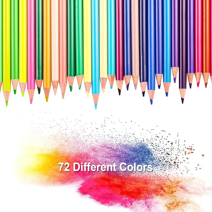 HIFORNY 80 Colored Pencils Set for Adults Coloring – 72 Colors Coloring Pencils with Extras,Artists Soft Core,Drawing Pencils Art Craft Supplies for Adults Beginners