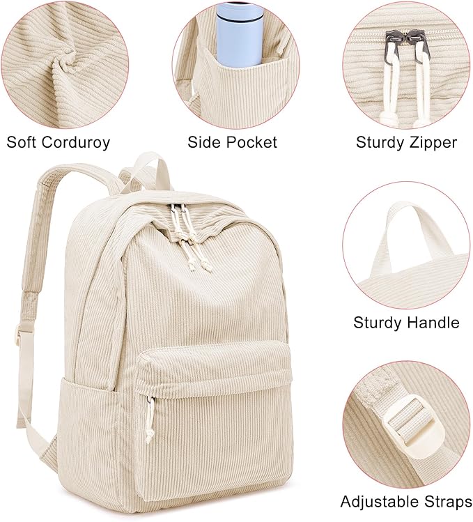 ZUBOND Backpack for School Girls and Boys, Lightweight School Bookbag for Teens, College Students Women & Men, Cute Large Laptop Backpack Fits 15.6 Inch Notebook