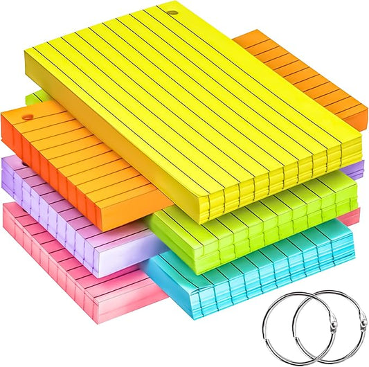 180Pcs Colored Index Cards 4x6 Inch Flash Cards with Rings Lined Note Card Flashcards, Colorful Ruled Card Pad Index Note Books 4 x 6 Notecards for Studying School Supply College Office