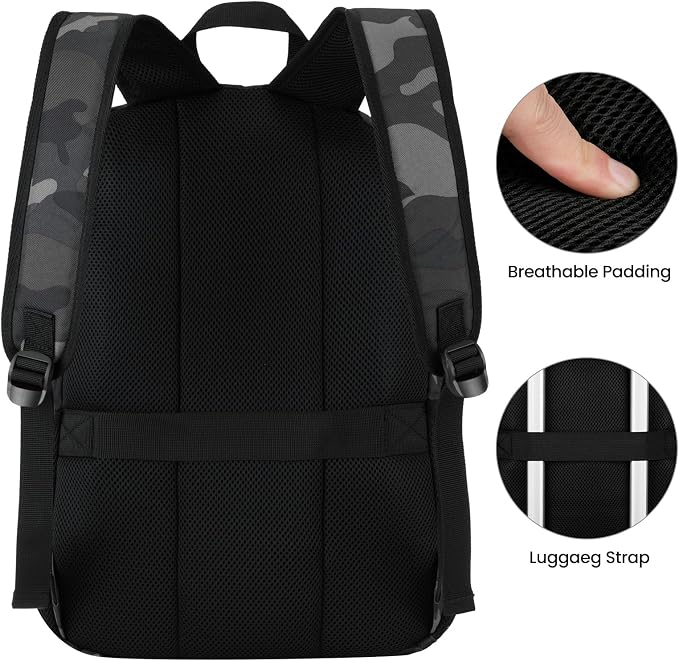 BIKROD Backpack for Men and Women, Lightweight Casual School Backpack for Teens Boys and Girls, Daily-use Travel Laptop Backpack with 15.6 Inch Notebook, High School Bookbag