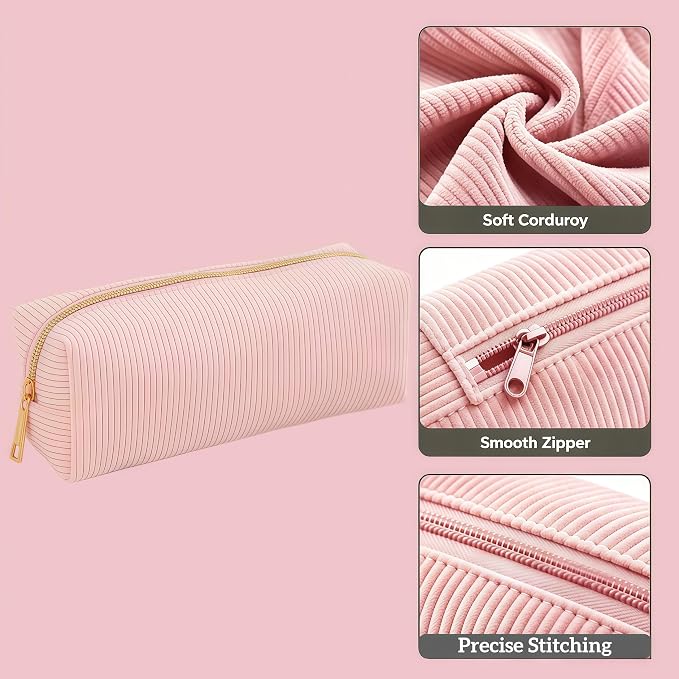 Pencil Case, Pencil Pouch for Women, Pencil Case Small, Pencil Pouch Aesthetic (Pink)