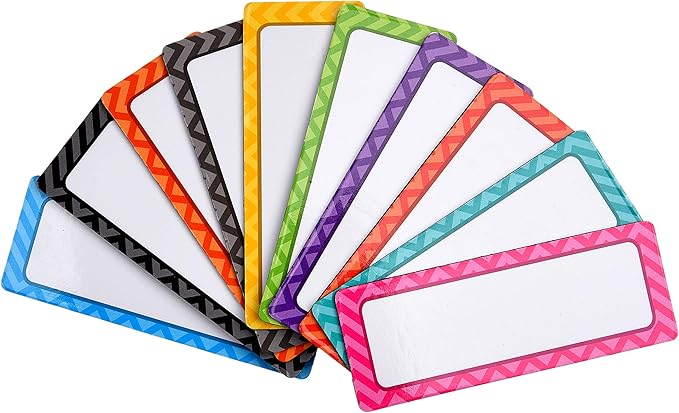 Kare & Kind 40 Pcs Magnetic Dry Erase Labels - Smooth Surface, Reusable and Writable Name Plates - Sticky Tags for Refrigerators and WhiteBoards - Use at Home, School and Office - Art and Crafts