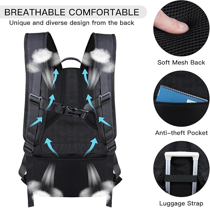 ANTERK Laptop Backpack, 18.4 Inch Laptop Backpacks for Men Women, 55L Anti Theft Water Resistant College Bussiness TSA Airline Approved Work Computer Backpack, Blue