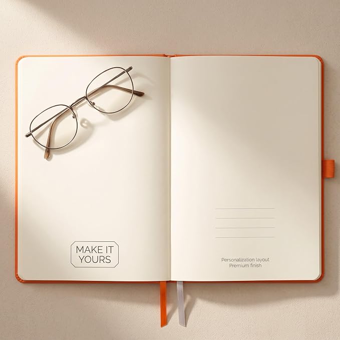 AHGXG Lined Journal Notebook, 160 Numbered Pages, A5 Size (5.7'' x 8.3'')