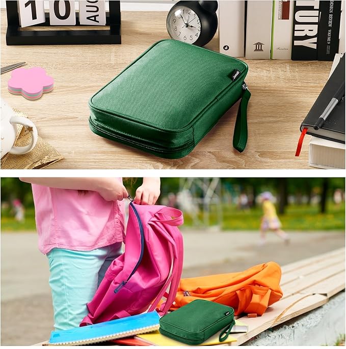 Zannaki Big Capacity Storage Pouch Marker Pen Pencil Case Simple Stationery Bag Box Art Tool & Sketch Storage Boxes for Bullet Journal Middle High School Office College Student Girl Women Adult Teen