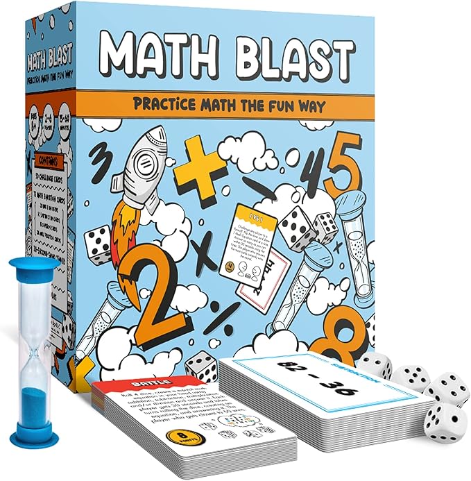 Math Blast! Cool Math Games for Kids 8-12 - Fun Educational Mental Math Game for Home & Classroom - Practice Math the Fun Way