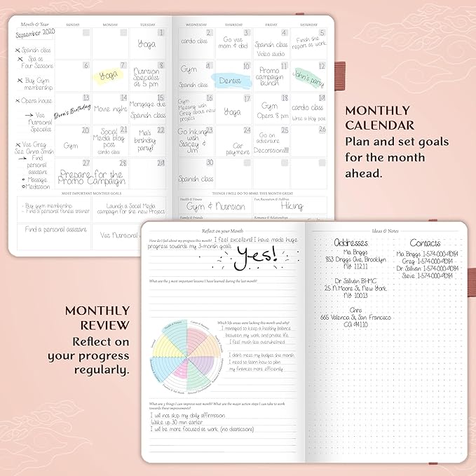 Legend Planner – Undated Weekly & Monthly Life Planner to Hit Your Goals & Live Happier, Organizer Notebook & Productivity Journal, A5 (Rose Gold, Gold)