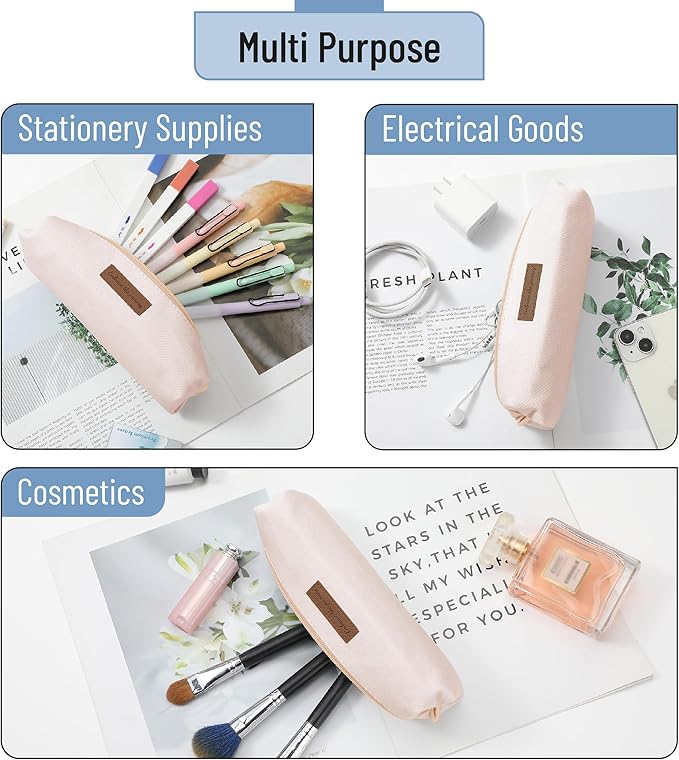 Mr. Pen- Cute Pencil Case Pouch, Multipurpose Canvas Bible Pencil Pouch, Smooth Zipper, Premium Material, Neat Stitches, Ideal for Stationery, Cosmetics, Electronics, School, Office, Travel