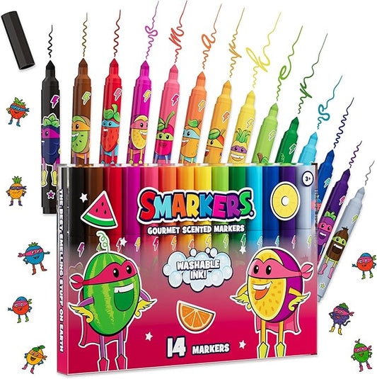Smarkers - Washable Scented Markers, Assorted Colors, Medium Tip, 14 Count