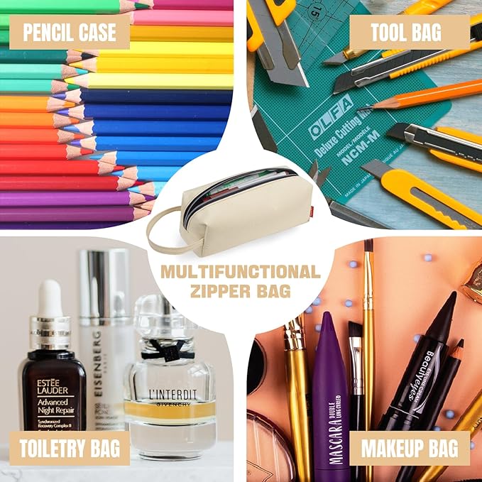 Fmeida Pencil Case Aesthetic Pencil Bag Big Capacity Pencil Pouch Portable Pen Case Office Stationery Makeup Bag Desk Organizer for College Adults Women Men