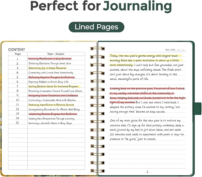 AHGXG Spiral Journal Notebook, 160 Lined Pages, A5 Size (5.7'' x 8.3'')