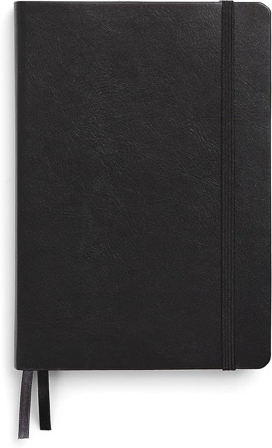 TRU RED Medium Flexible Cover Graph Journal, Black, Grid Ruled