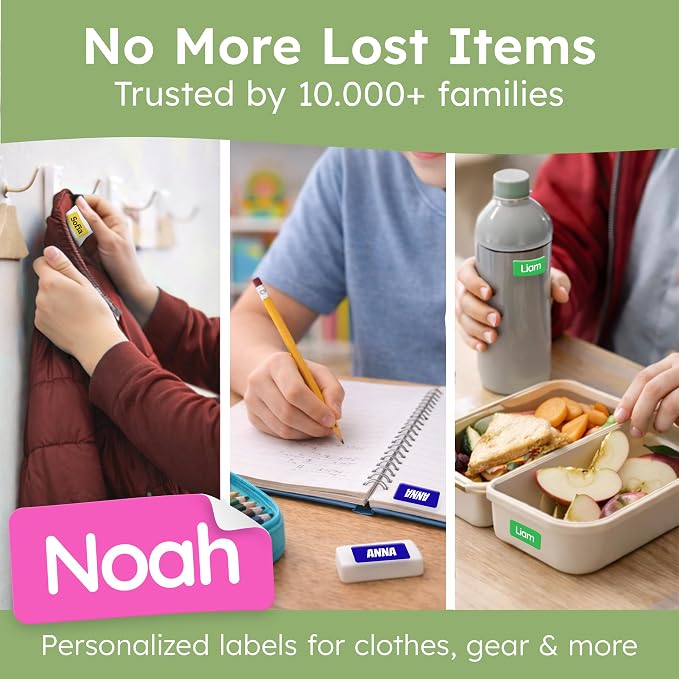 Personalized Universal Name Labels for Kids & Adults - Bright [140pcs] - Waterproof Name Stickers for School, Daycare & Clothes - Item & Supplies Name Stickers - Custom Stick On Labels