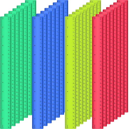 Zonon 30 Pcs Wooden Rulers Bulk 12 Inch Ruler for Classroom, Easy-to-Read with Inches and Metric, First Day of School Gift for Kids, School, Home, Office, Students, Teachers