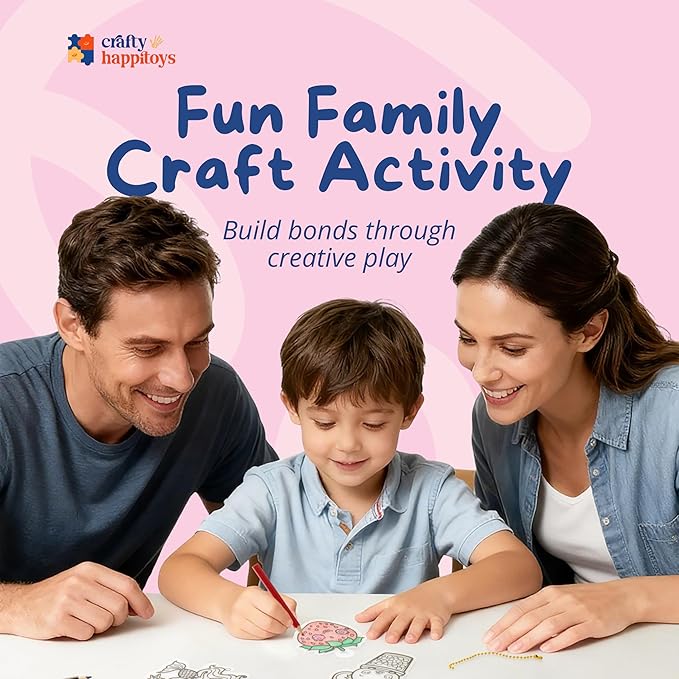 CRAFTY HAPPITOYS Shrink Art Sheets - Craft Kit for Kids - Art and Craft for Kids - Shrink Plastic Sheets with 30 Pre Cut Charms - DIY Jewelry Making - Keychain Activity - Shrinky Kit 70pc