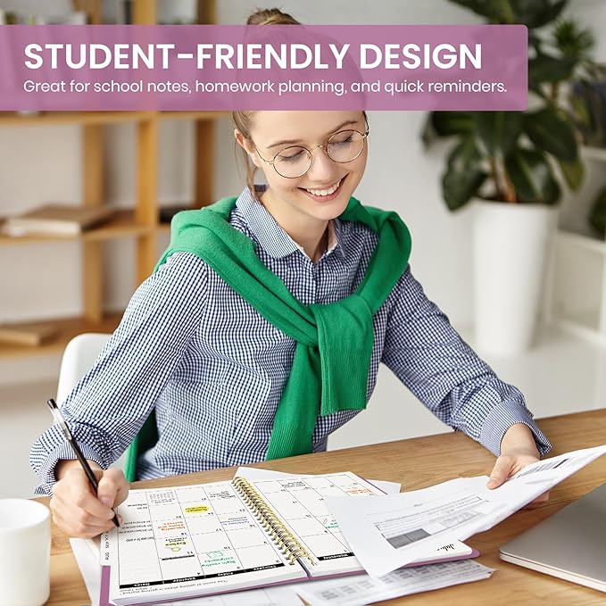 Planner 2026-2027, 8.5" x 11" Weekly and Monthly Academic Year Planner Calendar, July 2026 - June 2027, Hardcover Large School Planning Agenda With Tabs, Perfect for School & Office Supplies, A4, Purple