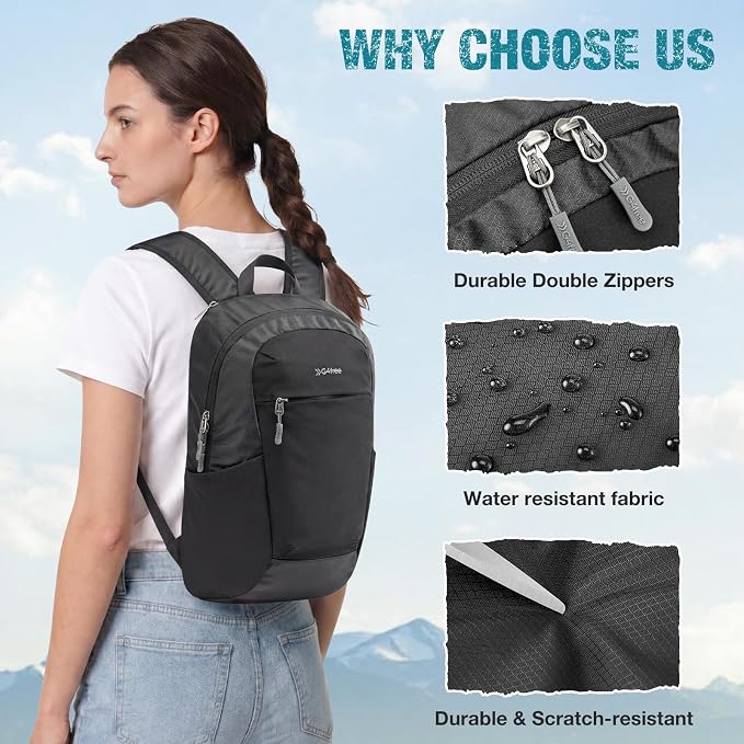 G4Free 18L Lightweight Packable Hiking Backpack for Men Women | Small Foldable Daypack for Travel Camping Trip